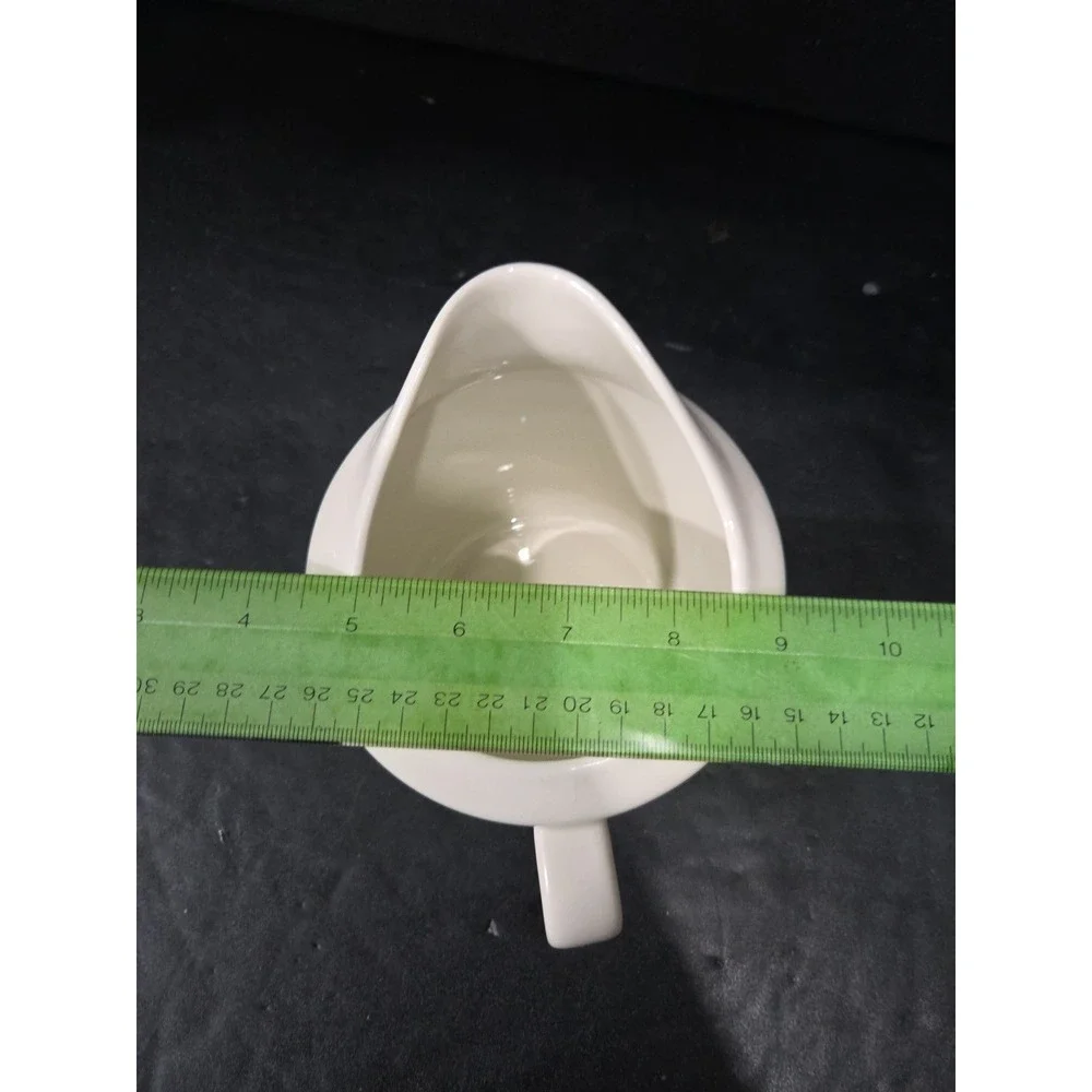 Real Simple White Creamer Pitcher, Sturdy Gravy‎ Sauce Pitcher, Butter Pitcher